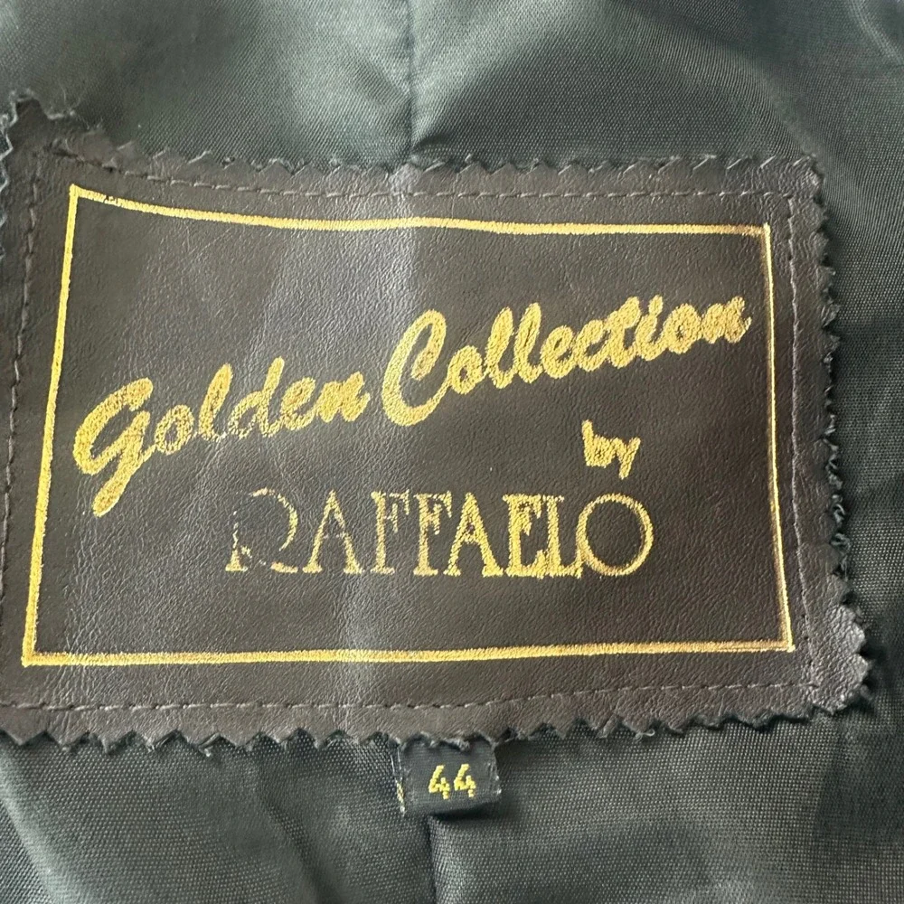 Raffaello Jacket Mens 44 Brown Leather Double Breasted Blazer Vintage Outdoor